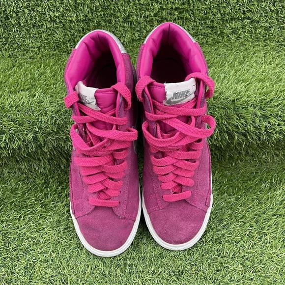 Nike Blazer Mid Premium Suede Pink Silver White Trainers Size UK 5 615898-620 - Picture 5 of 8